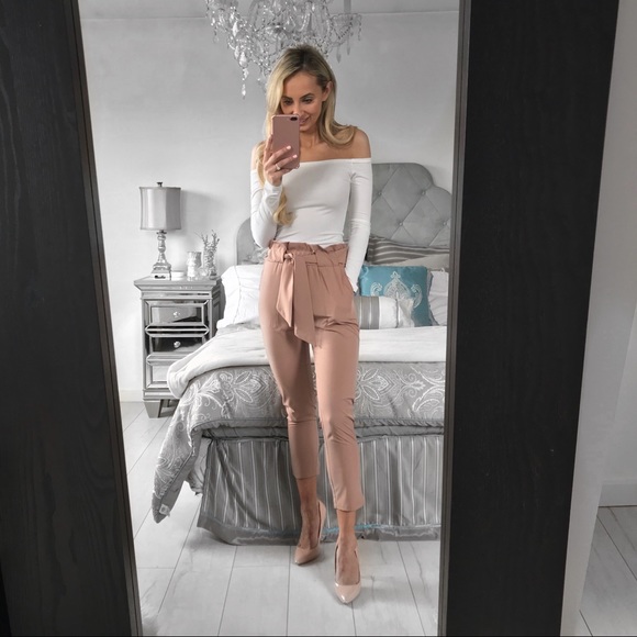 LAST ONE!!! High Waist Khaki Chiffon Trouser Pant - Picture 5 of 6